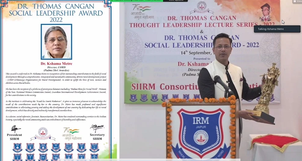 Dr. Thomas Cangan Social Leadership Award 2022